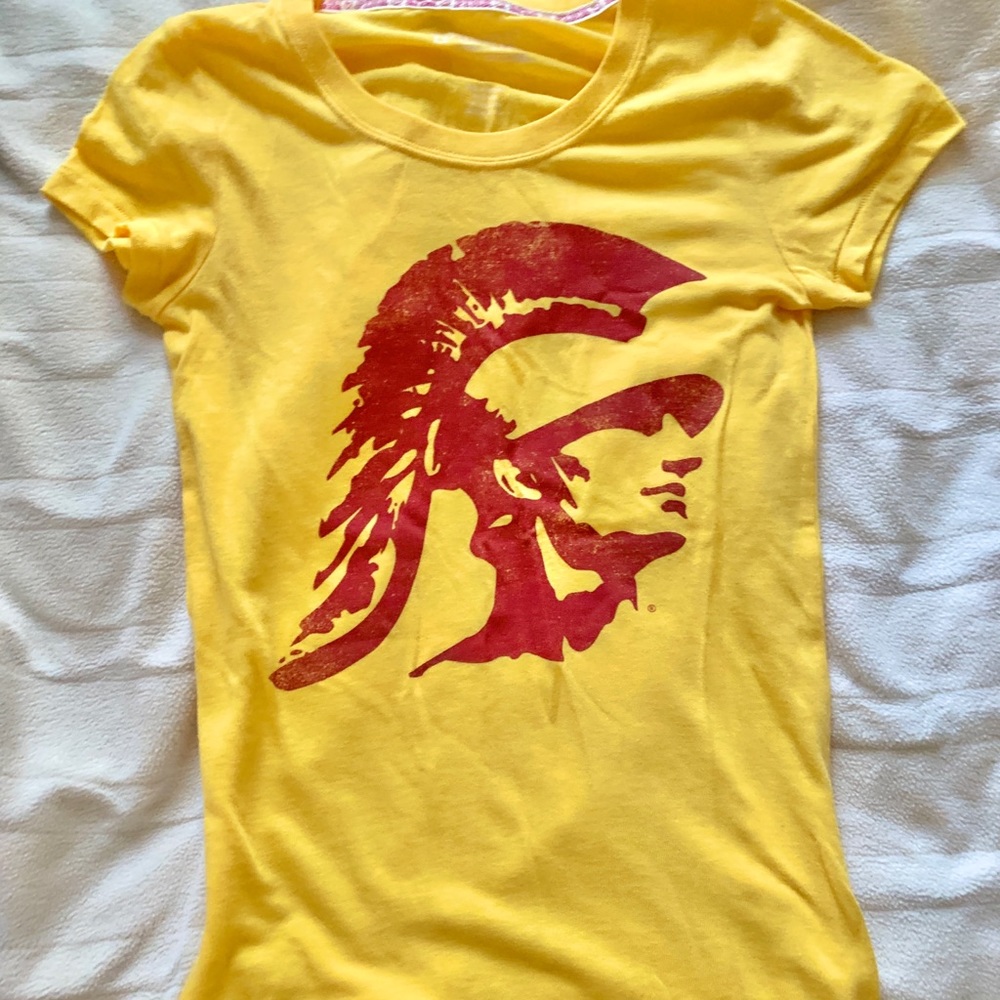 Victoria’s Secret Pink USC Trojans long skinny yellow tee